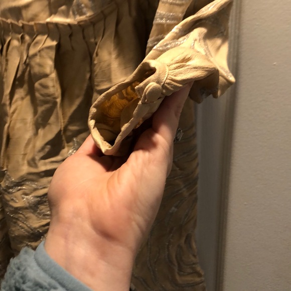 Free people dress.  Size 4.  Cream color with silver details. - Picture 10 of 15